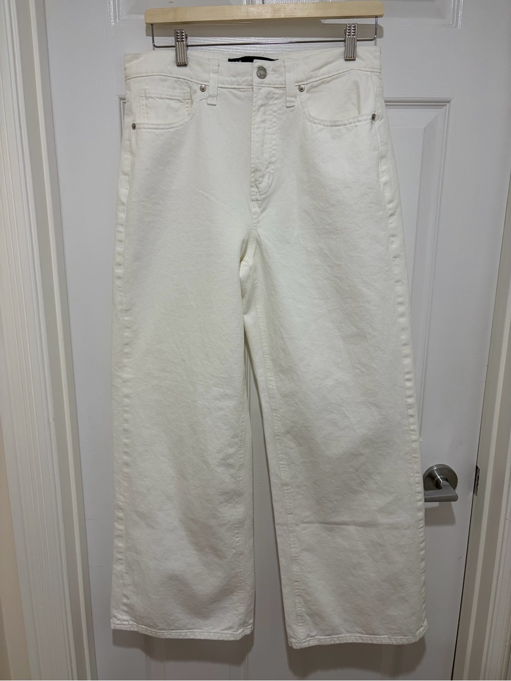 Women’s GAP Denim High Rise Wide Leg White Jeans~Size 8